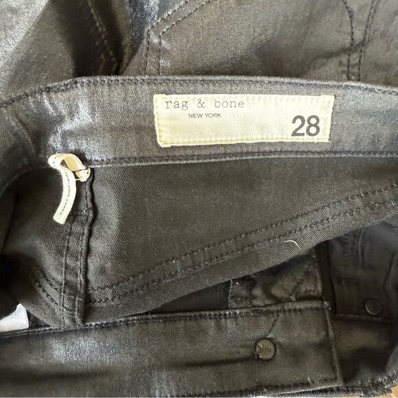 Rag & Bone Casey High Rise Flared Black Faux Leather Pants Size 28 - Picture 4 of 5